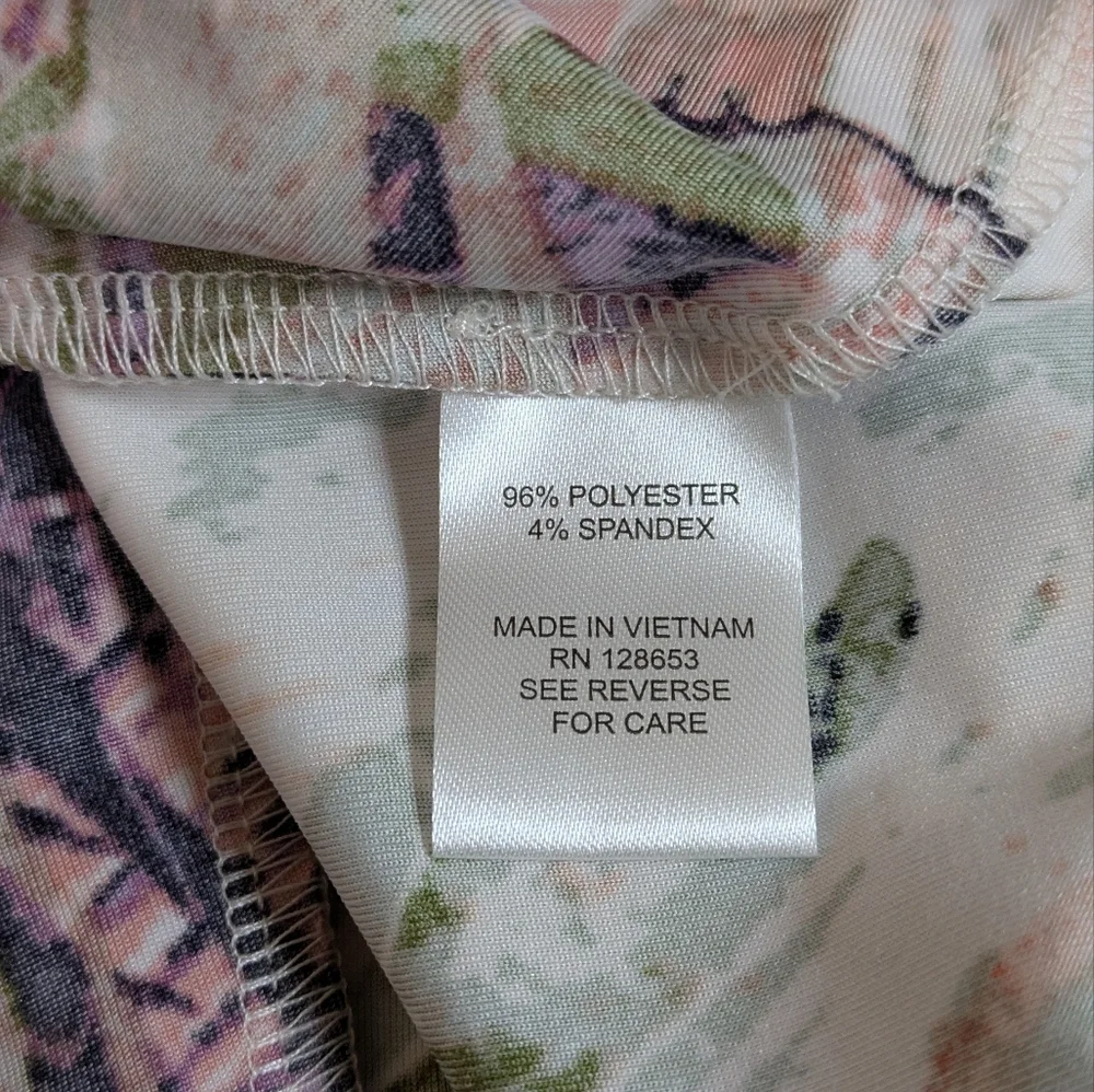 Chelsea Taylor Sleeveless Maxi Dress size S Keyhole Neck Soft Stretchy Tropical - Picture 8 of 10